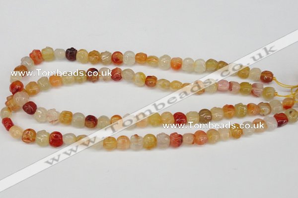 CFG57 15.5 inches 8*10mm carved pig-shaped agate gemstone beads