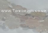 CFG651 15.5 inches 15mm carved flower rose quartz beads