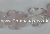 CFG652 15.5 inches 20mm carved flower rose quartz beads