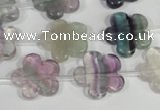 CFG660 15.5 inches 15mm carved flower fluorite gemstone beads