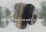 CFG662 15.5 inches 30mm carved flower fluorite gemstone beads