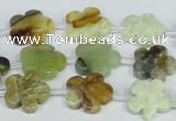 CFG663 15.5 inches 15mm carved flower flower jade beads