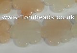 CFG667 15.5 inches 20mm carved flower pink aventurine jade beads