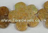 CFG674 15.5 inches 30mm carved flower agate gemstone beads