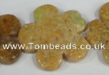 CFG674 15.5 inches 30mm carved flower agate gemstone beads