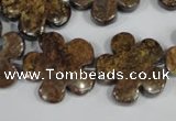 CFG679 15.5 inches 20mm carved flower bronzite gemstone beads