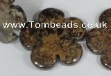 CFG680 15.5 inches 30mm carved flower bronzite gemstone beads