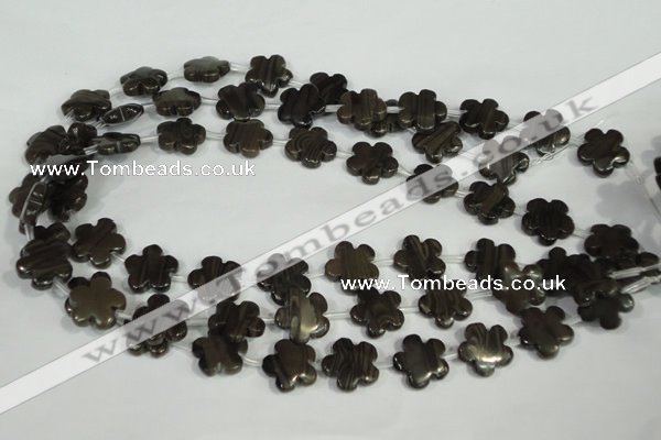 CFG681 15.5 inches 15mm carved flower grain stone beads