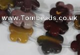 CFG684 15.5 inches 15mm carved flower mookaite gemstone beads