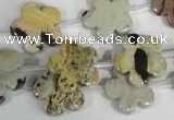 CFG687 15.5 inches 15mm carved flower artistic jasper beads