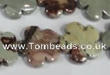 CFG688 15.5 inches 20mm carved flower artistic jasper beads