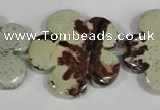 CFG689 15.5 inches 30mm carved flower artistic jasper beads