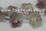 CFG690 15.5 inches 15mm carved flower lilac jasper beads