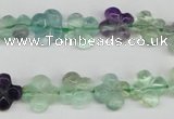 CFG73 15.5 inches 11*11mm carved flower fluorite gemstone beads