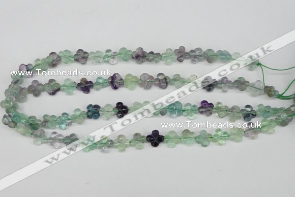 CFG73 15.5 inches 11*11mm carved flower fluorite gemstone beads