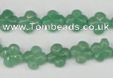 CFG74 15.5 inches 11*11mm carved flower green aventurine beads