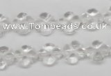 CFG75 15.5 inches 11*11mm carved flower white crystal beads