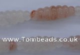 CFG752 15.5 inches 10*30mm carved rice natural pink quartz beads