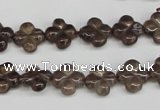 CFG76 15.5 inches 11*11mm carved flower smoky quartz beads