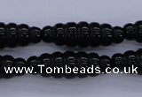 CFG760 15.5 inches 10*30mm carved rice black agate beads