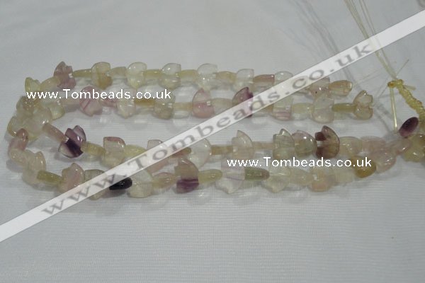 CFG765 15.5 inches 10*15mm carved animal fluorite gemstone beads