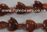 CFG768 15.5 inches 10*15mm carved animal goldstone gemstone beads