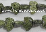 CFG769 15.5 inches 10*15mm carved animal green lace gemstone beads