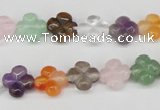 CFG77 15.5 inches 11*11mm carved flower mixed gemstone beads