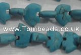 CFG773 15.5 inches 10*15mm carved animal synthetic turquoise beads