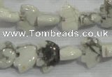 CFG774 15.5 inches 10*15mm carved animal white howlite beads