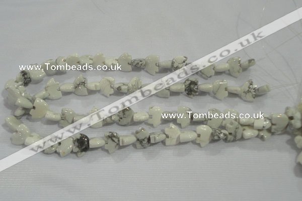 CFG774 15.5 inches 10*15mm carved animal white howlite beads