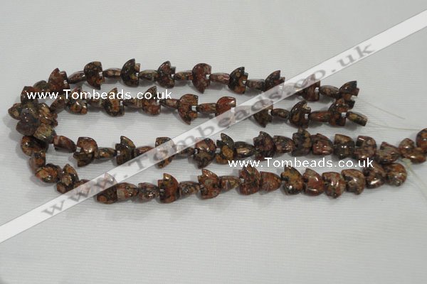 CFG776 15.5 inches 10*15mm carved animal leopard jasper beads