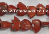 CFG777 15.5 inches 10*15mm carved animal red jasper beads