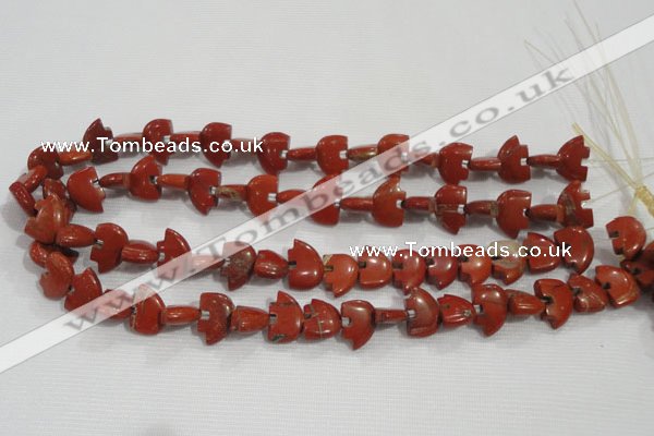 CFG777 15.5 inches 10*15mm carved animal red jasper beads