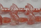 CFG785 15.5 inches 10*15mm carved animal cloudy quartz beads