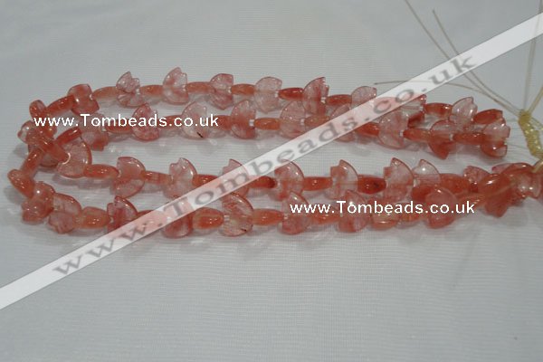 CFG785 15.5 inches 10*15mm carved animal cloudy quartz beads