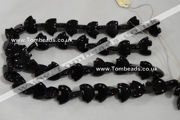 CFG791 12.5 inches 14*18mm carved animal black agate gemstone beads