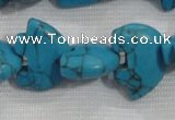 CFG793 12.5 inches 14*18mm carved animal synthetic turquoise beads