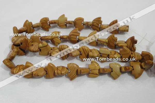 CFG795 12.5 inches 14*18mm carved animal grain stone beads