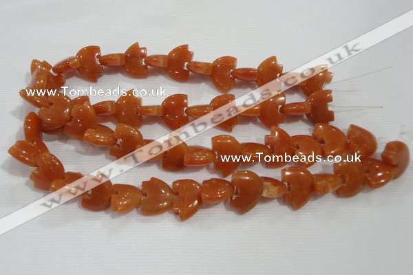 CFG797 12.5 inches 14*18mm carved animal red aventurine beads