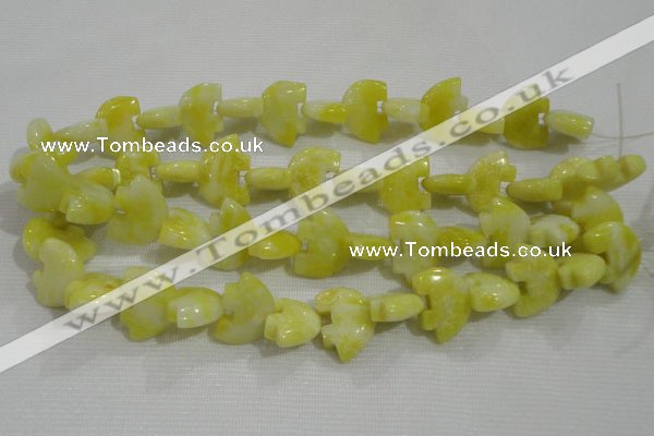 CFG800 12.5 inches 14*18mm carved animal lemon jade beads