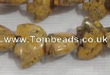 CFG806 12.5 inches 14*18mm carved animal leopard jasper beads