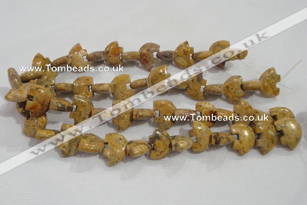 CFG806 12.5 inches 14*18mm carved animal leopard jasper beads