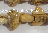 CFG807 12.5 inches 14*18mm carved animal picture jasper beads