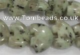 CFG809 12.5 inches 14*18mm carved animal sesame jasper beads