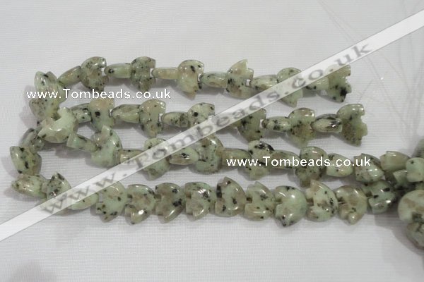 CFG809 12.5 inches 14*18mm carved animal sesame jasper beads