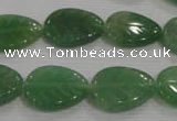 CFG818 12.5 inches 15*20mm carved leaf green aventurine beads wholesale