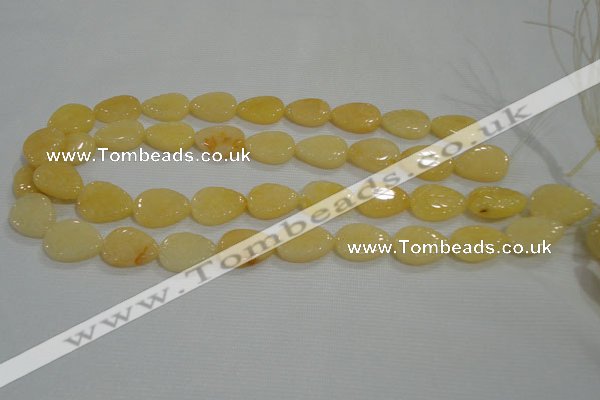 CFG820 12.5 inches 15*20mm carved leaf yellow jade beads wholesale