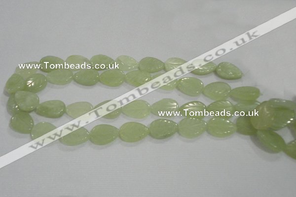 CFG821 12.5 inches 15*20mm carved leaf New jade beads wholesale