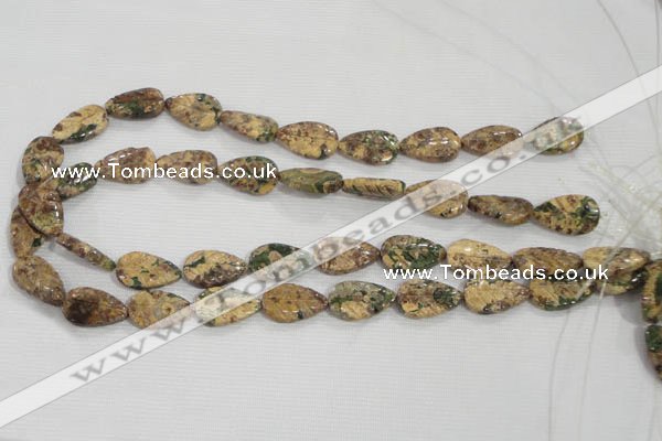 CFG824 12.5 inches 15*20mm carved leaf ocean stone beads wholesale